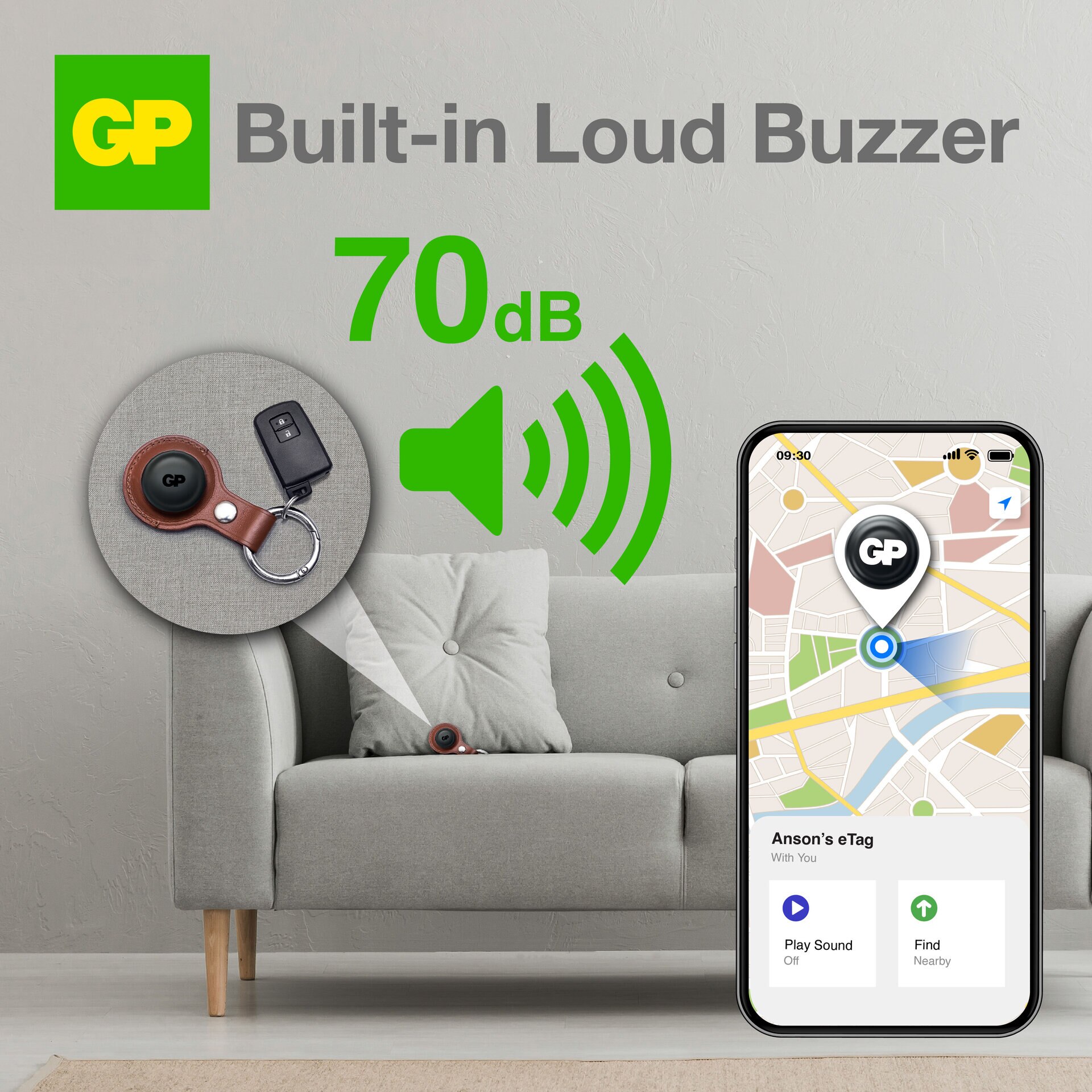 eTag Smart Tracker (1-pack) zwart