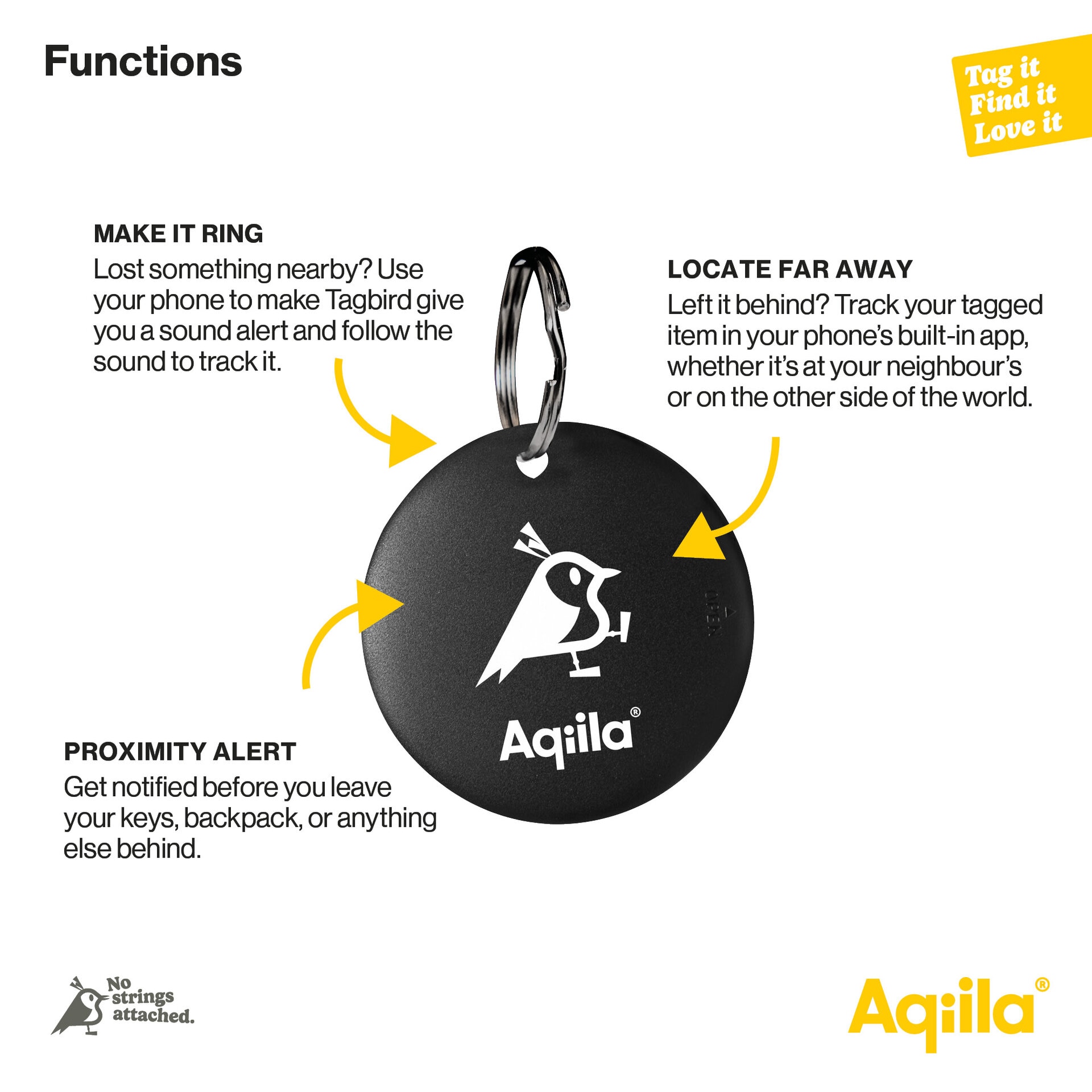 Tagbird Sleutelhanger (4-pack) 