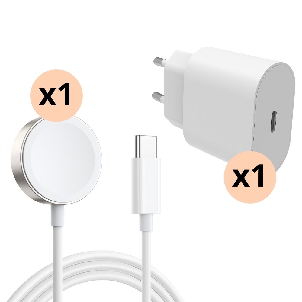 Volledige Apple Watch-lader - 1.2m kabel & adapter - Smartline