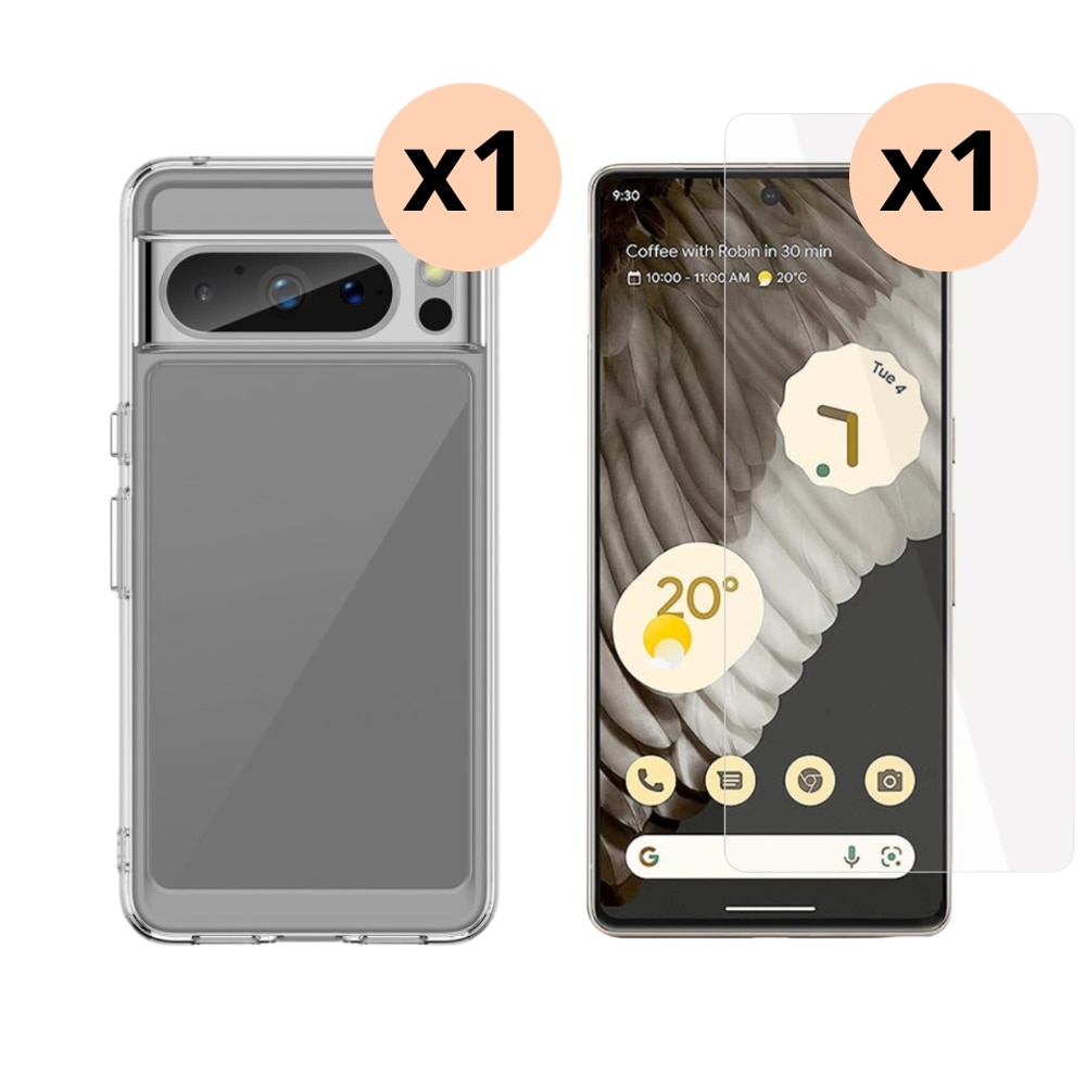 Google Pixel 8 Pro Set Hoesje en Screenprotector