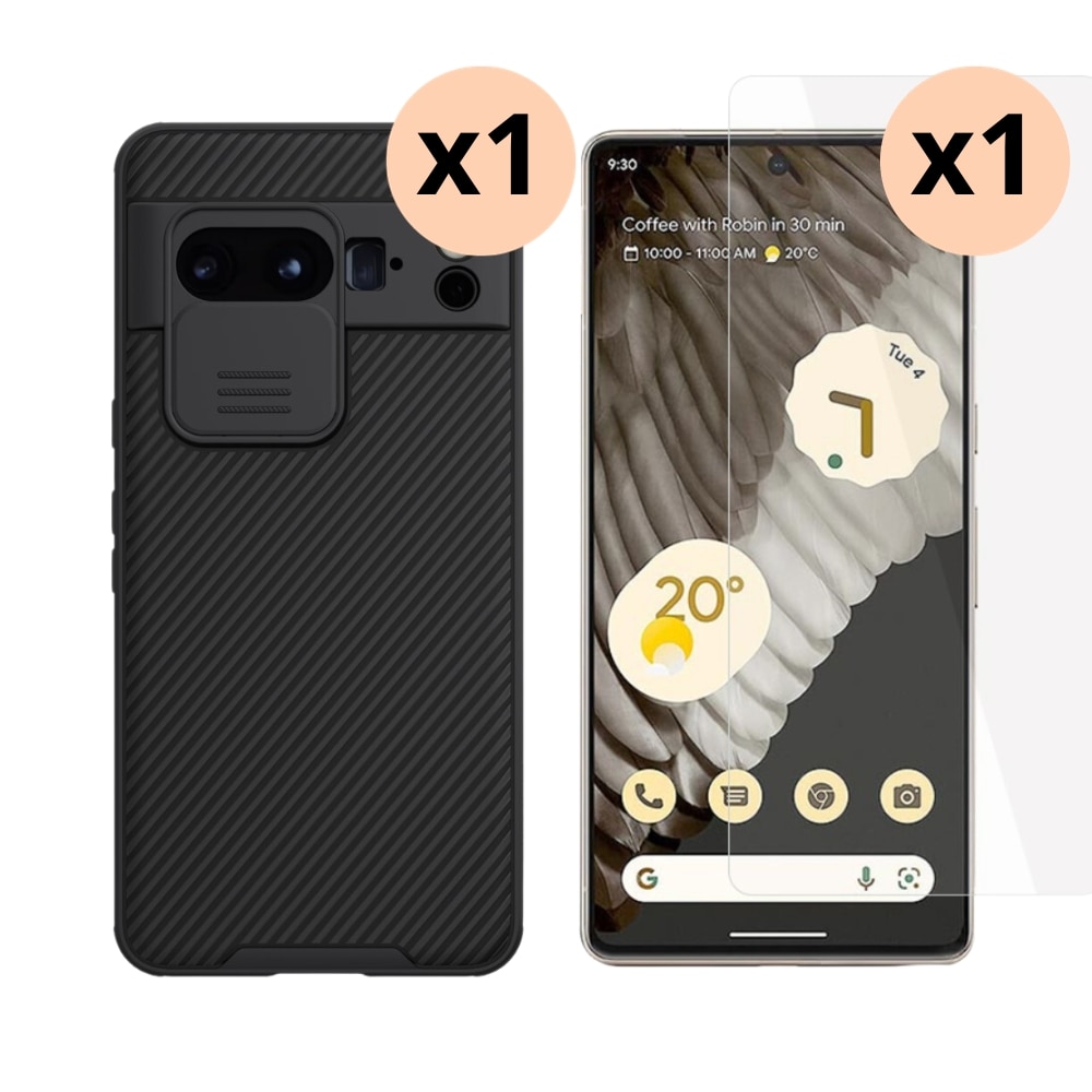 Google Pixel 8 Pro Set CamShield Hoesje en Screenprotector