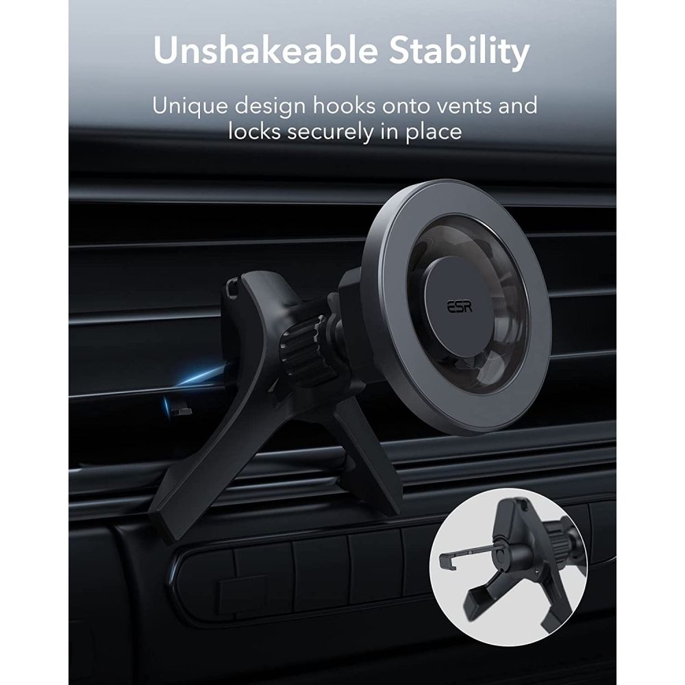 HaloLock Magnetic MagSafe Vent Car Mount Metallic Grey