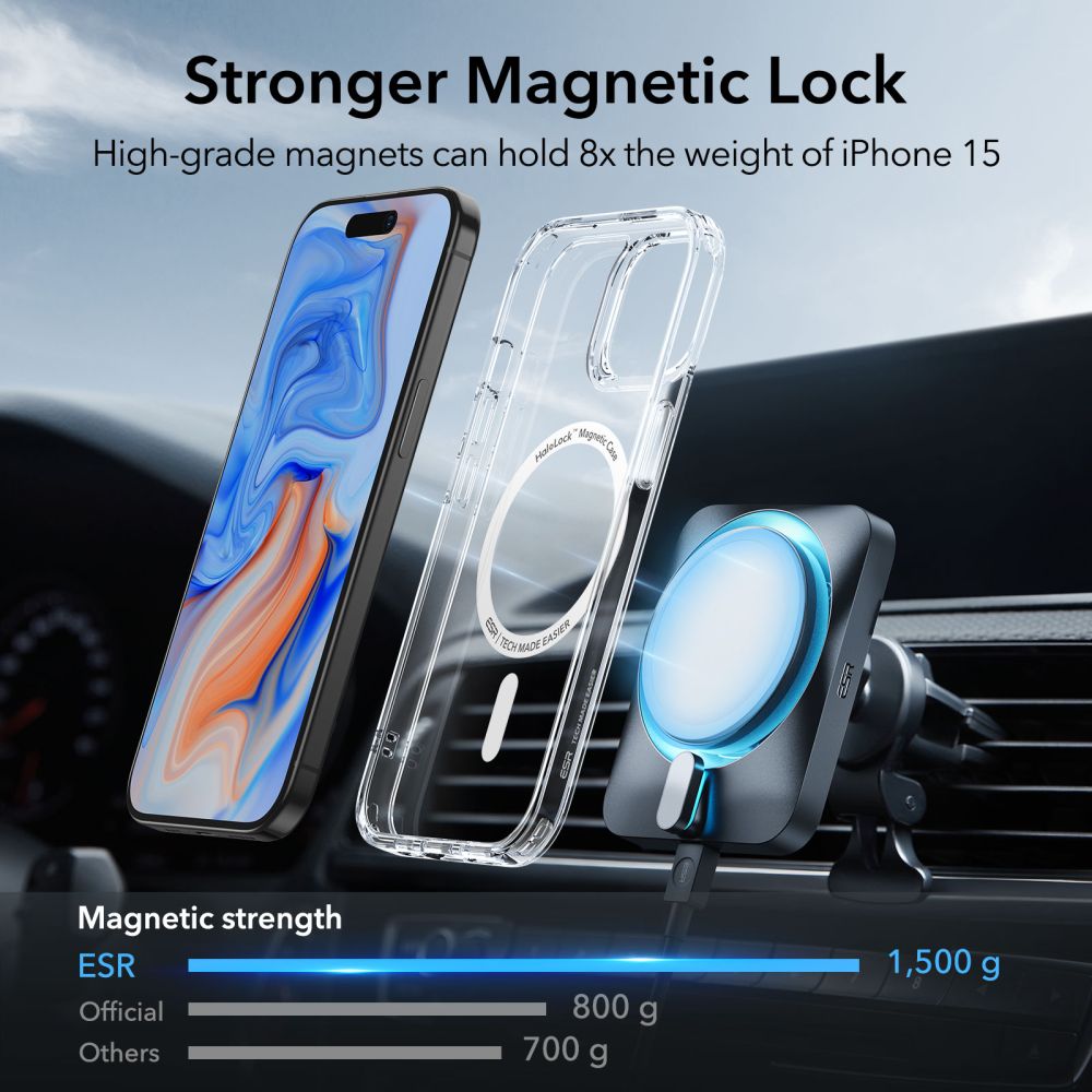 Classic Hybrid HaloLock MagSafe iPhone 15 Plus Transparant