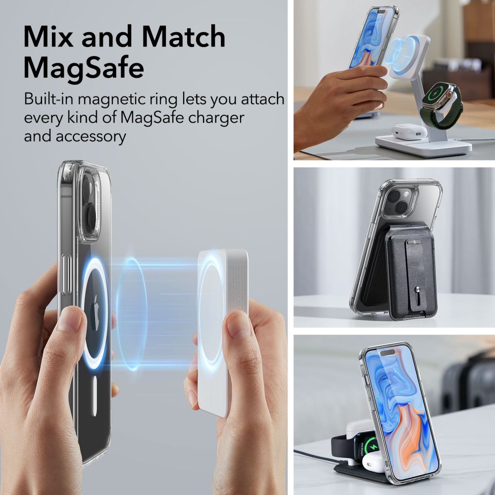 Classic Hybrid HaloLock MagSafe iPhone 15 Plus Transparant
