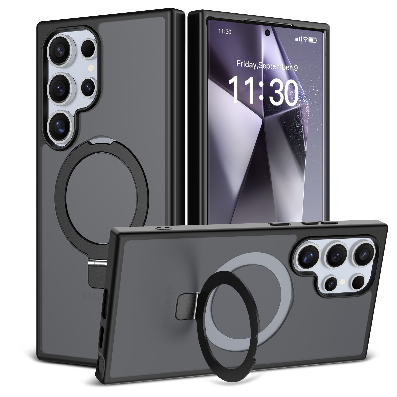 Samsung Galaxy S24 Ultra Hybridcase Magnetic Ring Zwart