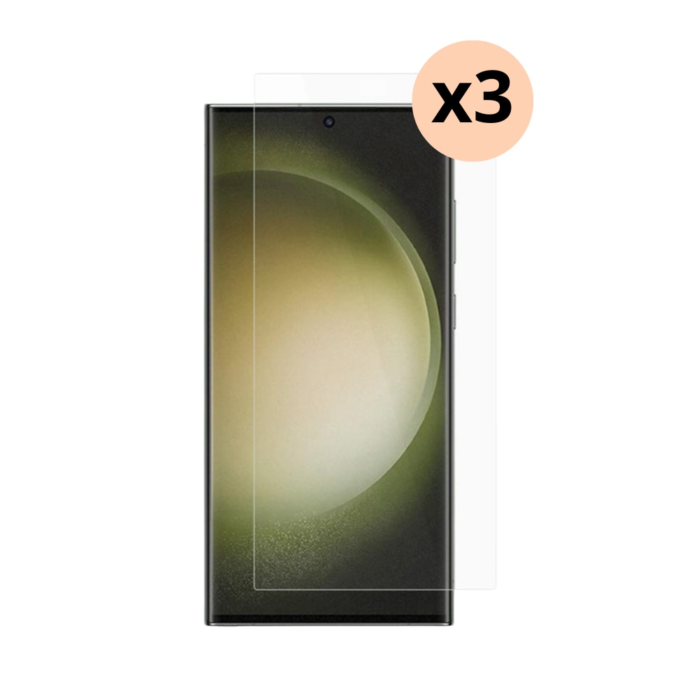 Set Samsung Galaxy S24 Ultra, Tempered Glas 0.3mm Screenprotector (3 stuks)