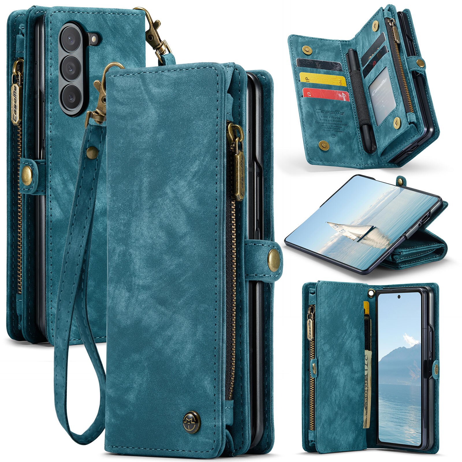 Multi-slot hoesje Samsung Galaxy Z Fold 6 Blauw