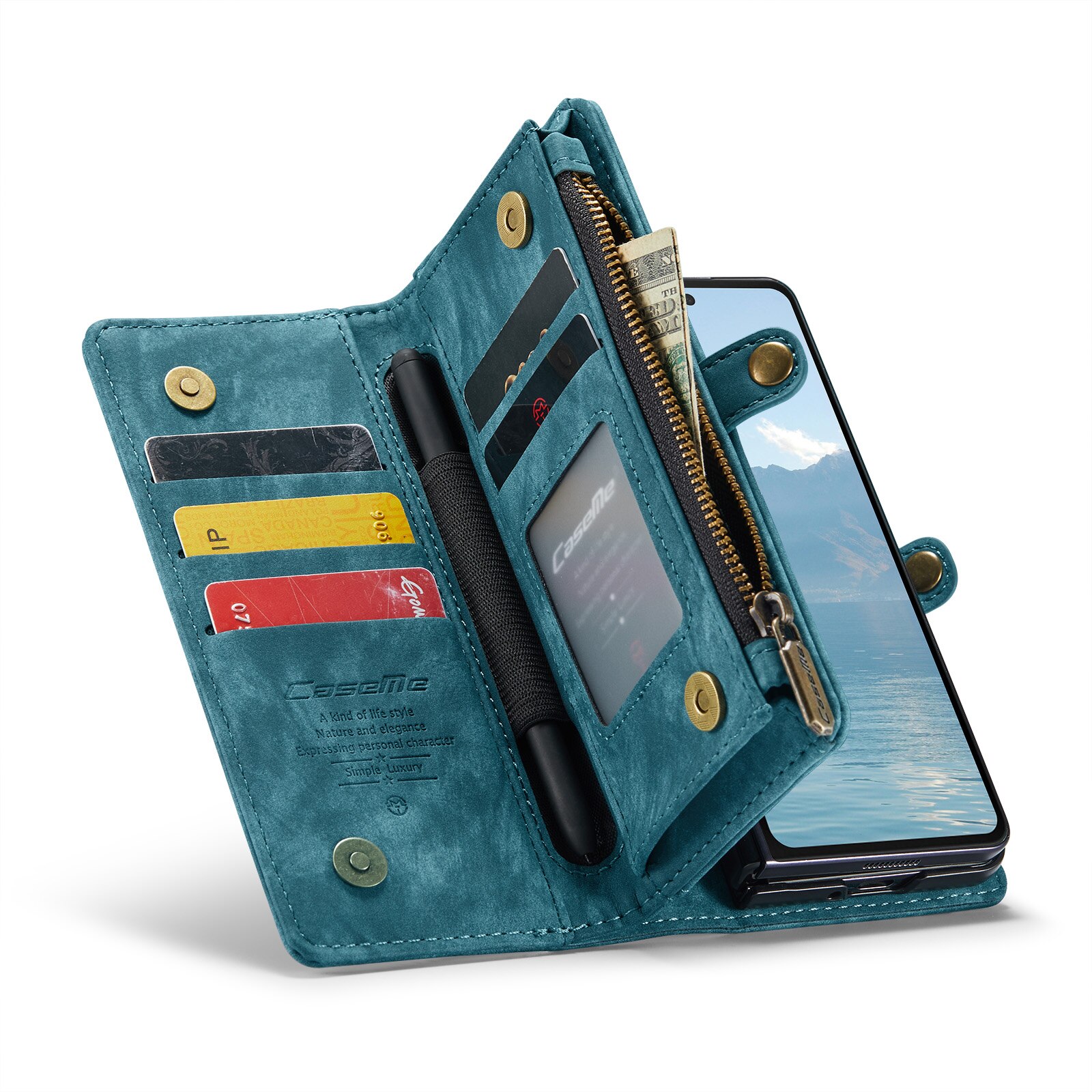 Multi-slot hoesje Samsung Galaxy Z Fold 6 Blauw
