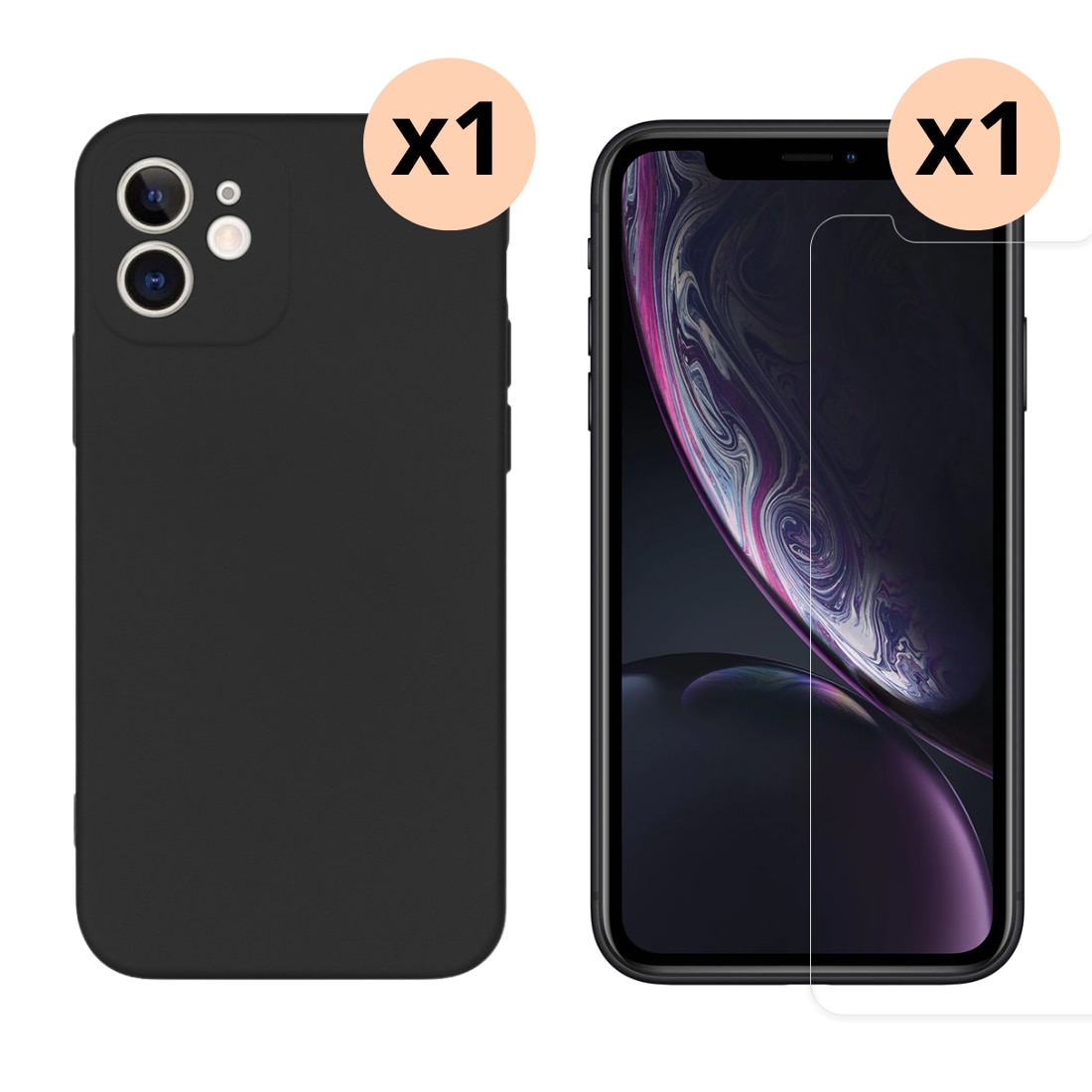 iPhone 11 Set TPU-hoesje en Screenprotector