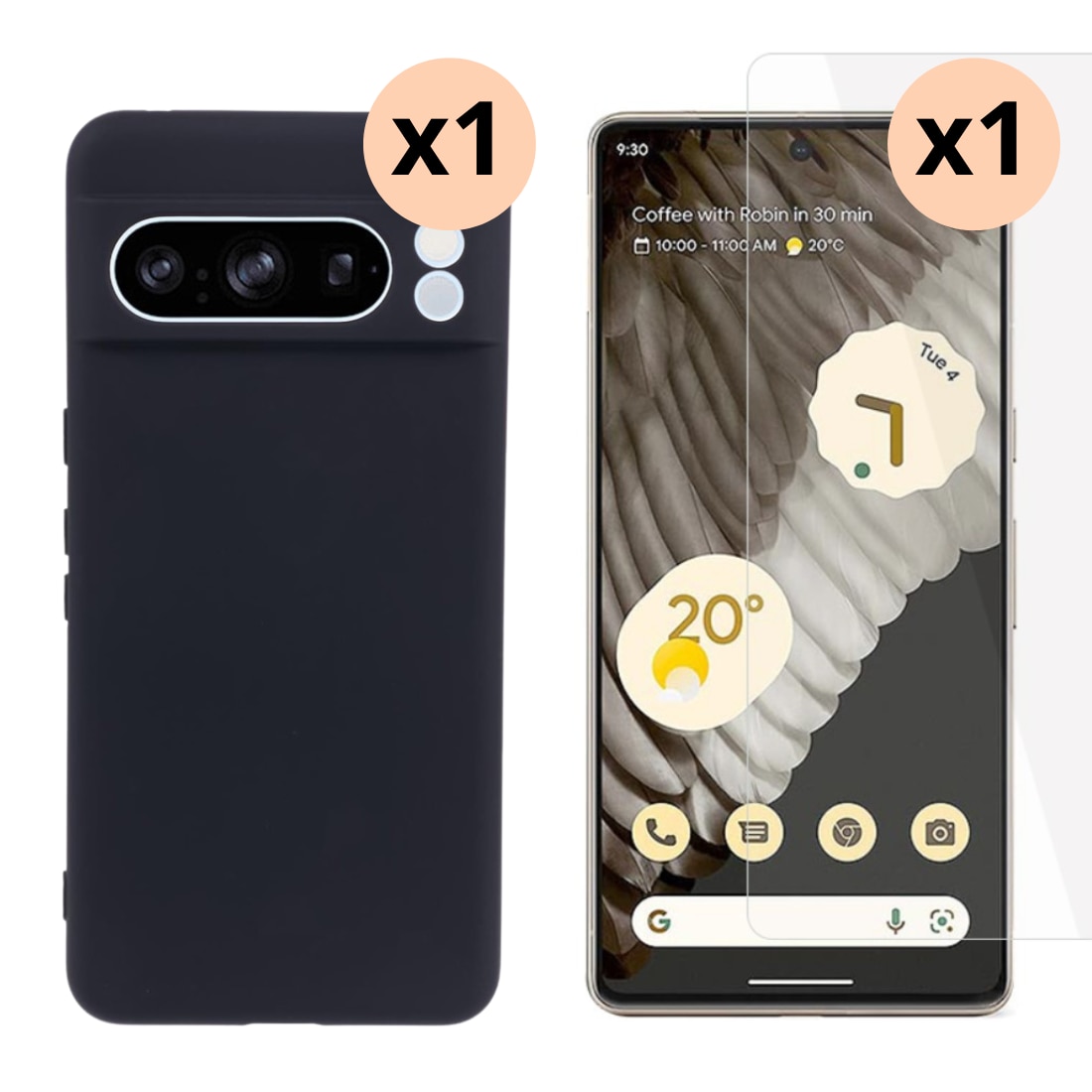 Google Pixel 8 Pro Set TPU-hoesje en Screenprotector