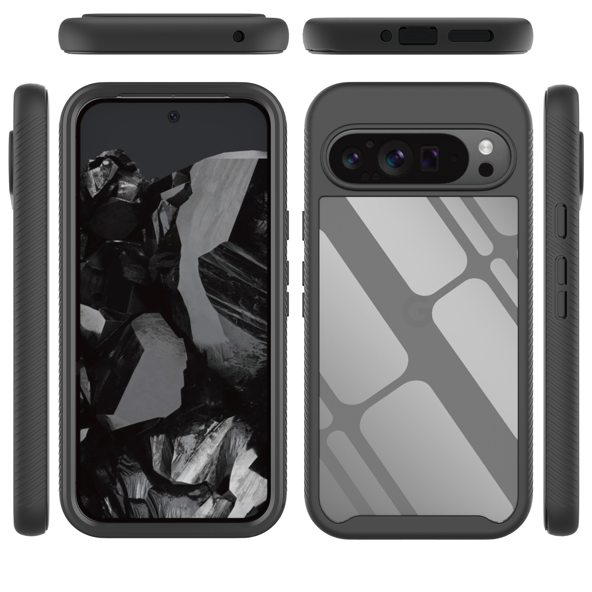 Google Pixel 9 Pro XL Full Protection Case Zwart