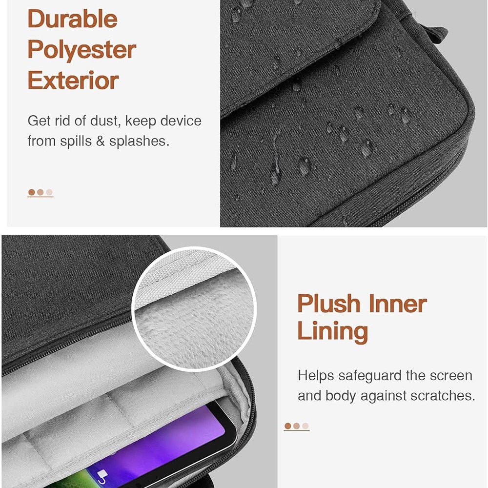 Tablet tas met schouderband up to 11" lichtgrijs
