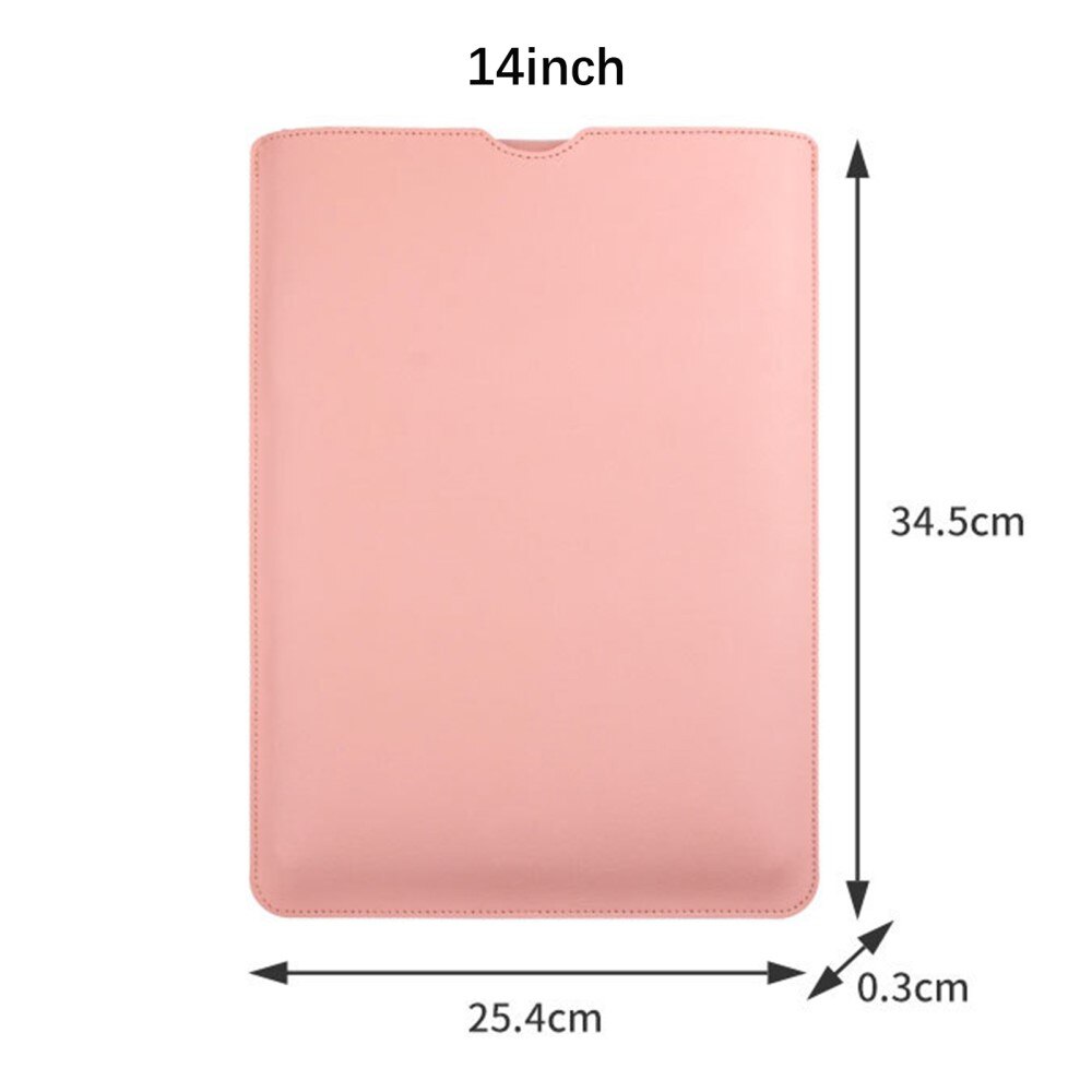 Laptop Sleeve Leer 14" zwart