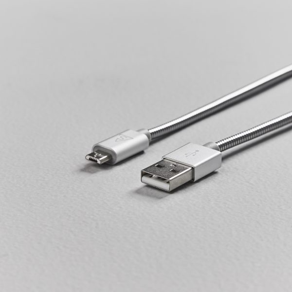 USB-kabel MicroUSB 1m MicroUSB Metallic Silver