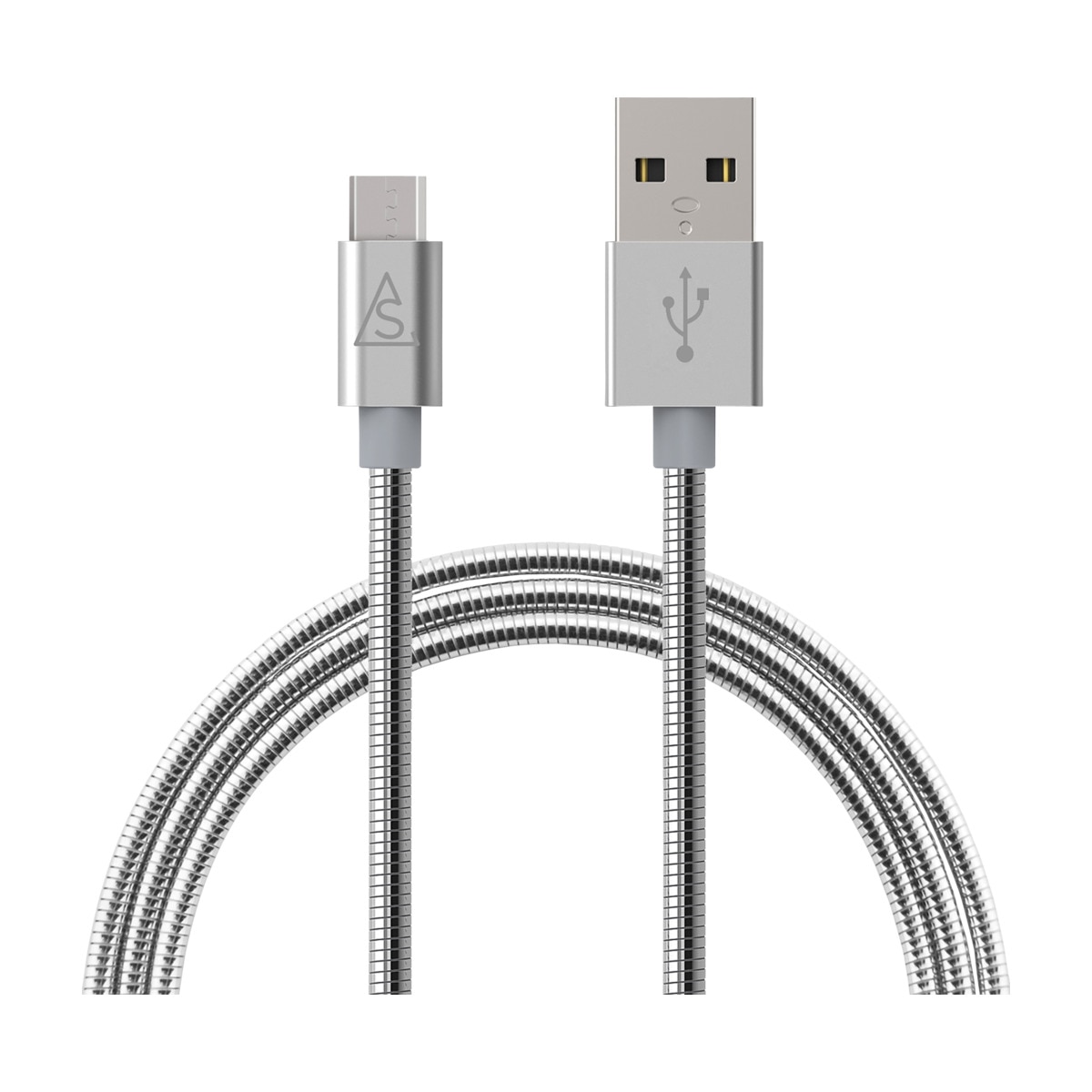 USB-kabel MicroUSB 1m MicroUSB Metallic Silver
