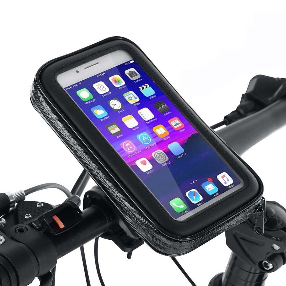 Waterdichte Telefoonhouder voor fiets/motorfiets, XXL, zwart