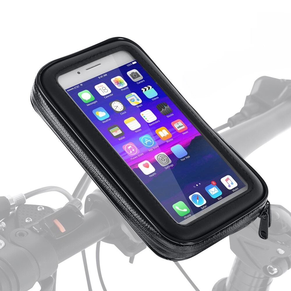 Waterdichte Telefoonhouder voor fiets/motorfiets, L, zwart