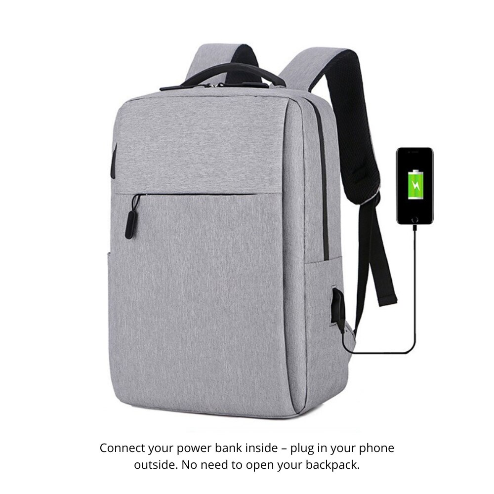 Waterbestendige nylonrugzak voor laptop tot 16 inch, zwart