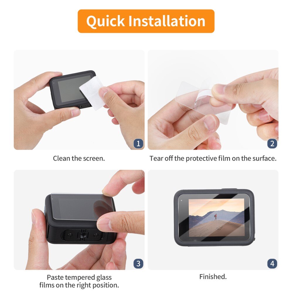 GoPro Hero 13 Gehard Glas Screenprotector + Camera Protector