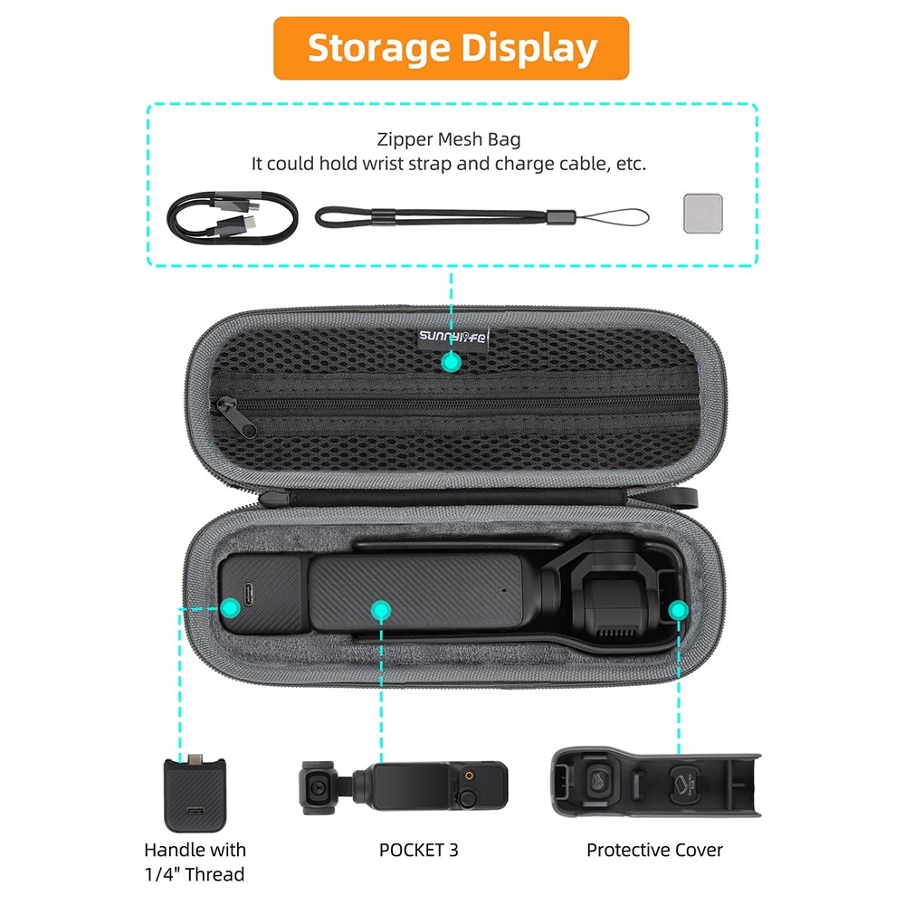 Opbergtas voor DJI Osmo Pocket 3 grijs