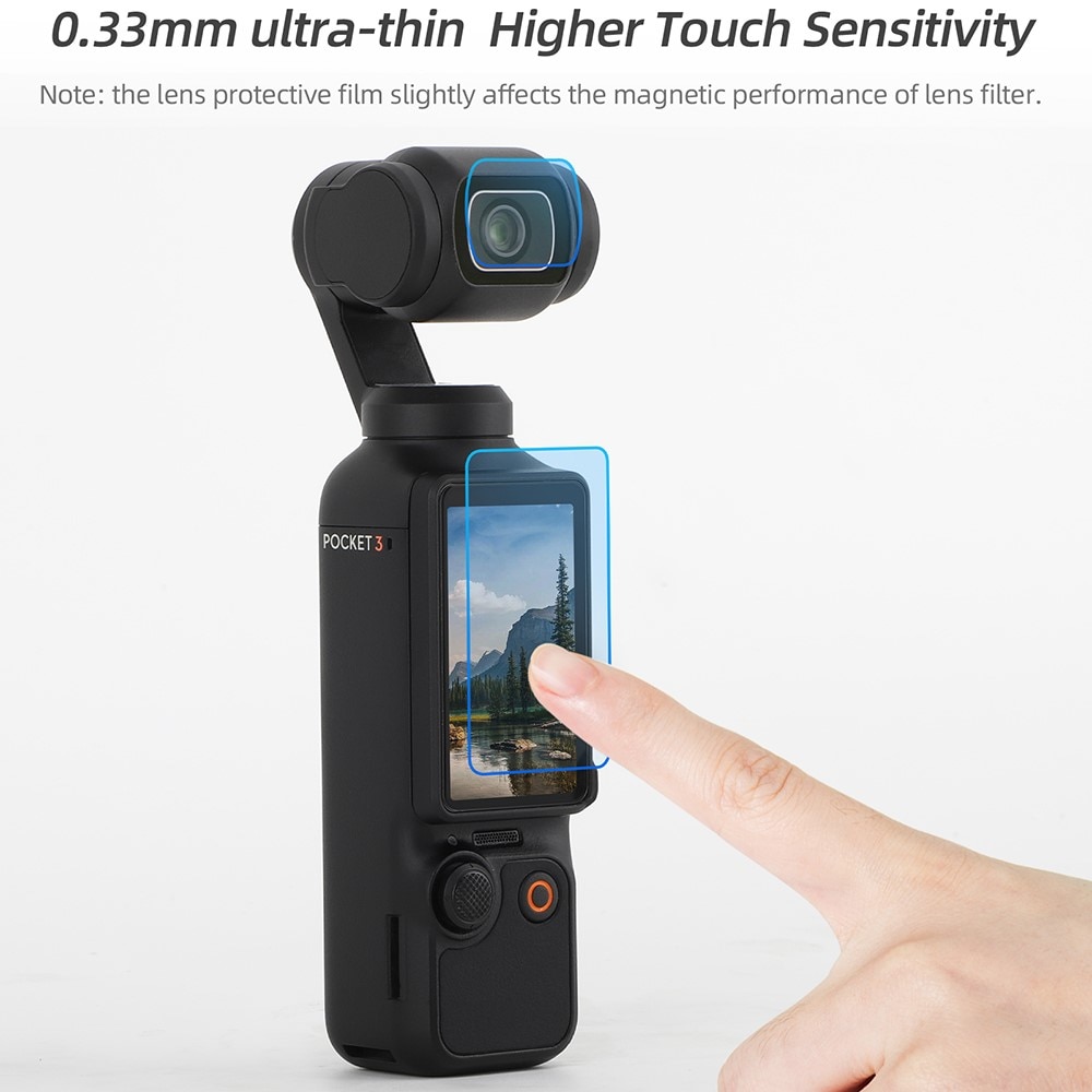DJI Osmo Pocket 3 Gehard Glas Screenprotector + Camera Protector