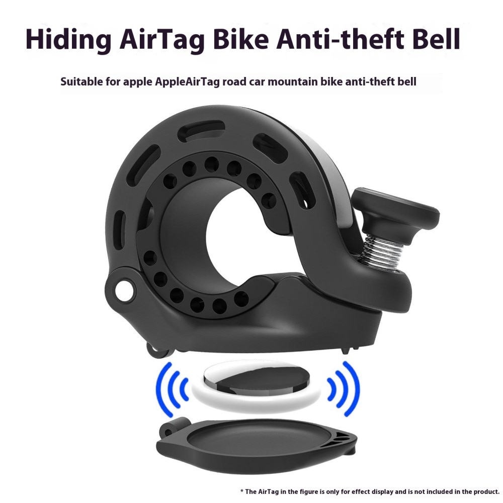 Fietsbeld met verborgen Apple AirTag-houder zwart