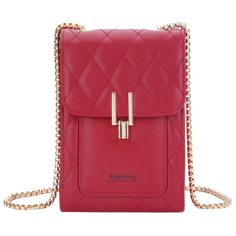 Quilted Crossbody Mini Wallet rood