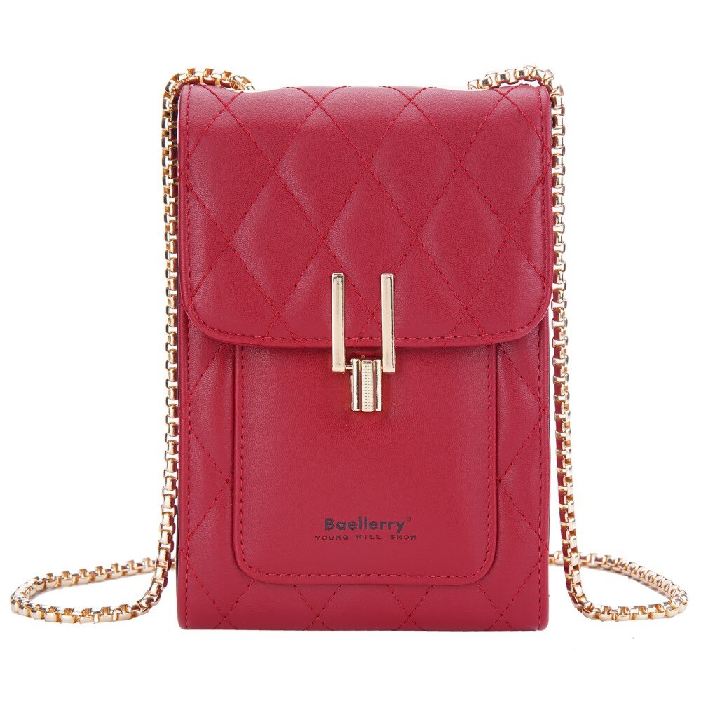 Quilted Crossbody Mini Wallet rood