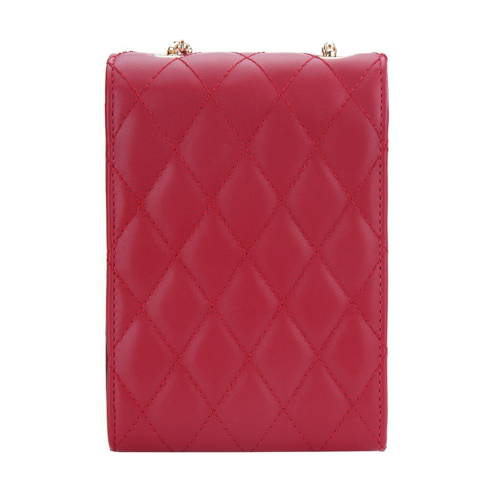 Quilted Crossbody Mini Wallet rood