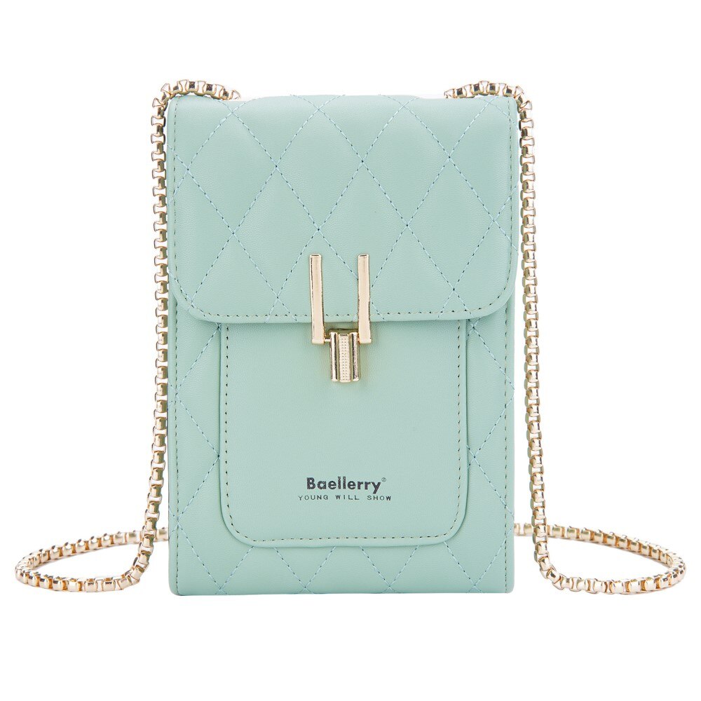 Quilted Crossbody Mini Wallet groen