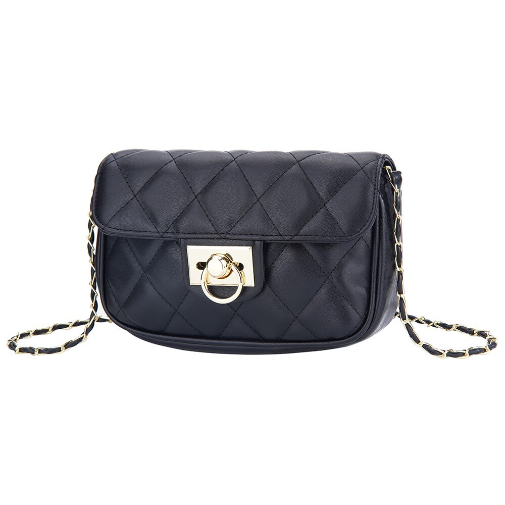 Quilted Crossbody Shoulder Bag zwart