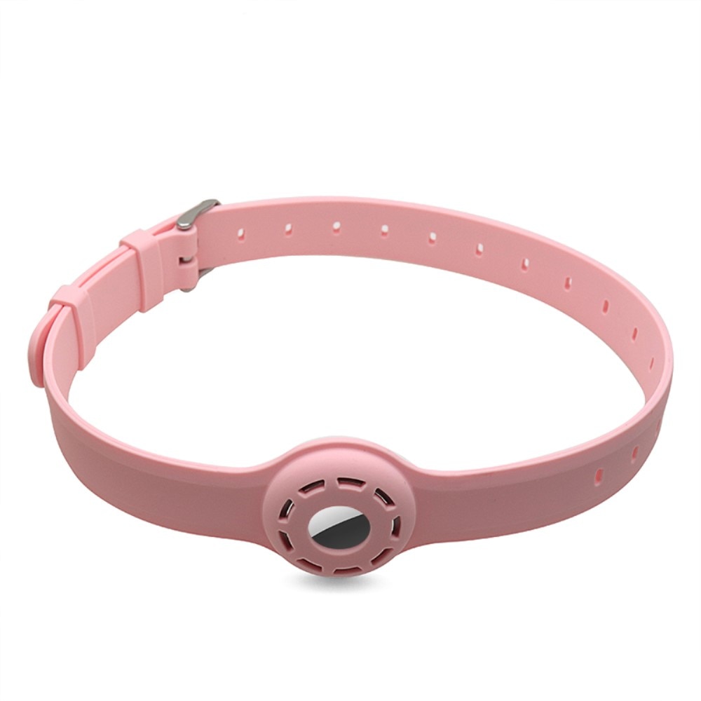 AirTag Hondenhalsband Siliconen Roze