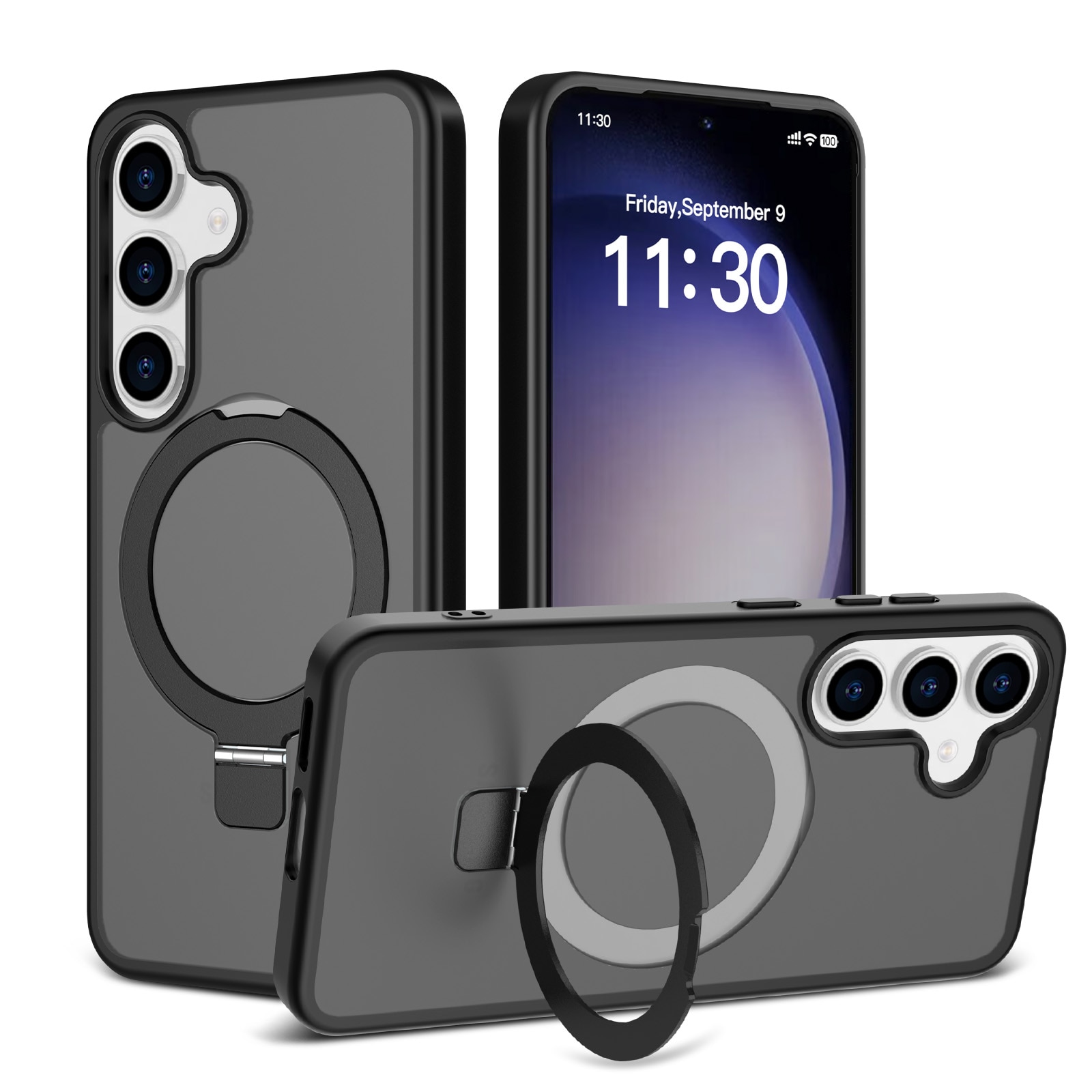 Samsung Galaxy S25 Plus Hybridcase Magnetic Ring Zwart