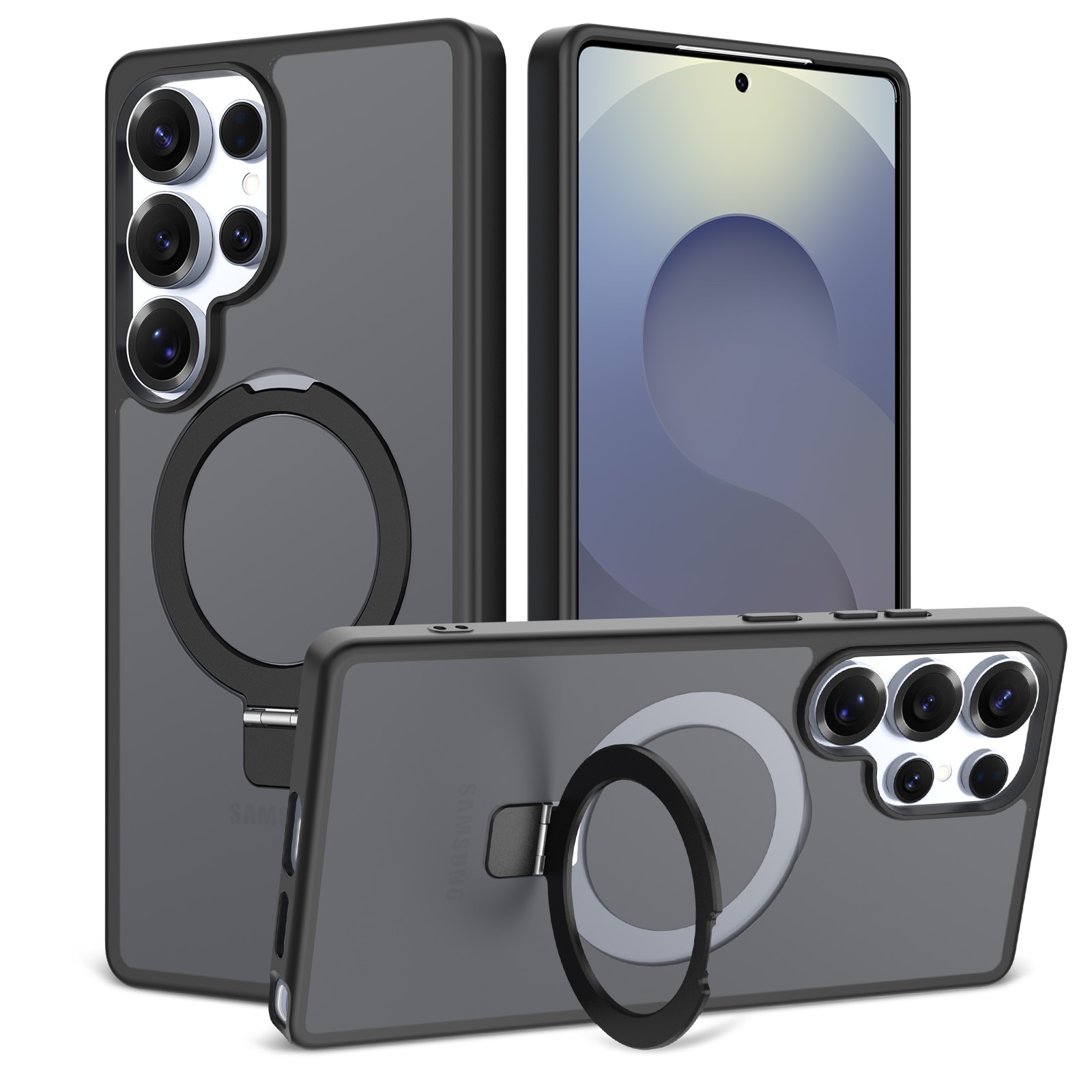 Samsung Galaxy S25 Ultra Hybridcase Magnetic Ring Zwart