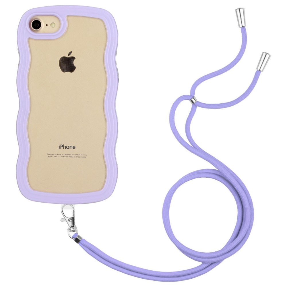 iPhone 8 Wavy Edge Hoesje Halsband paars