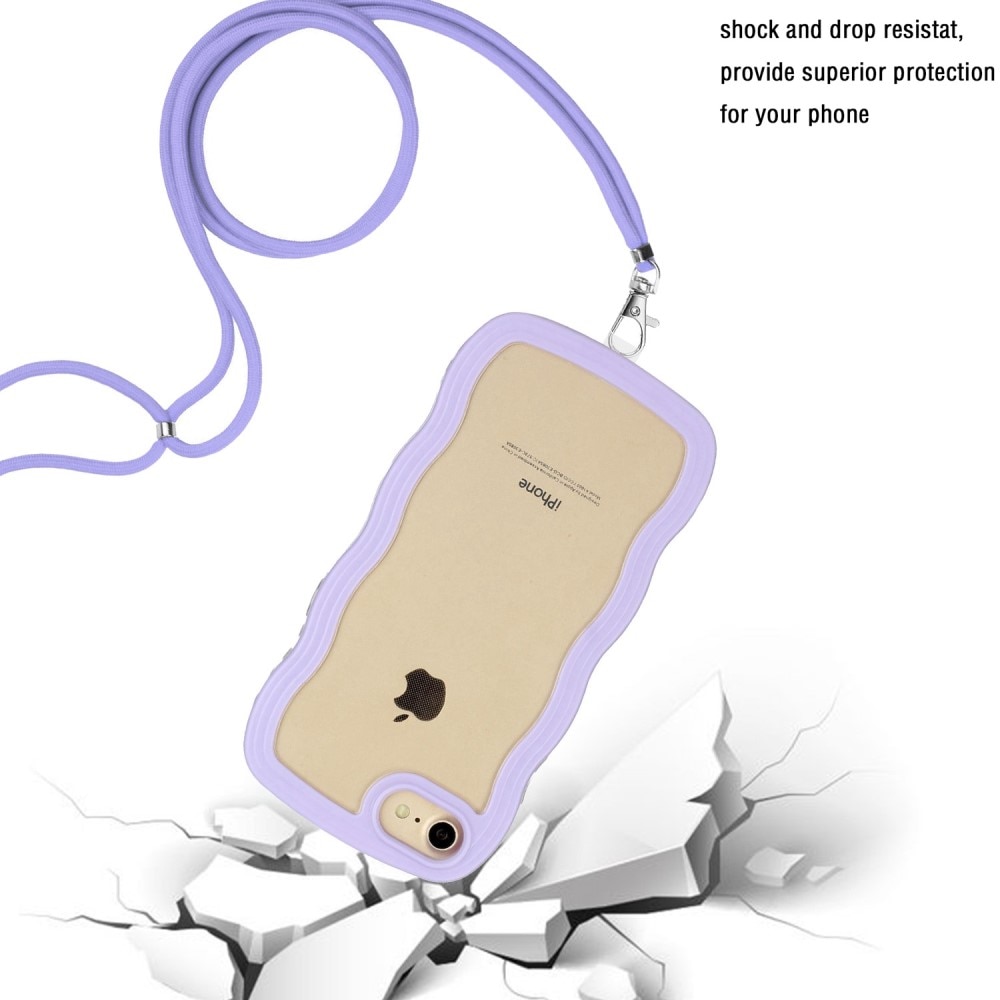 iPhone SE (2022) Wavy Edge Hoesje Halsband paars