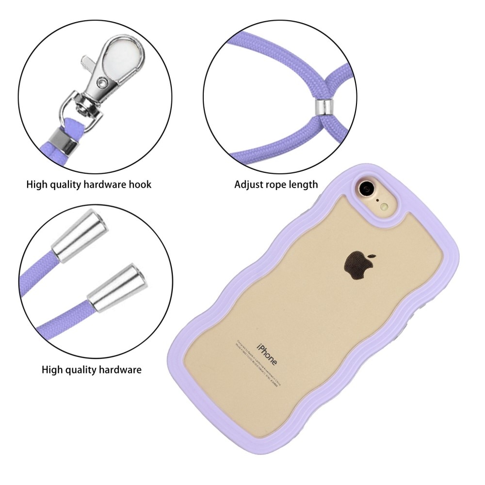 iPhone 8 Wavy Edge Hoesje Halsband paars