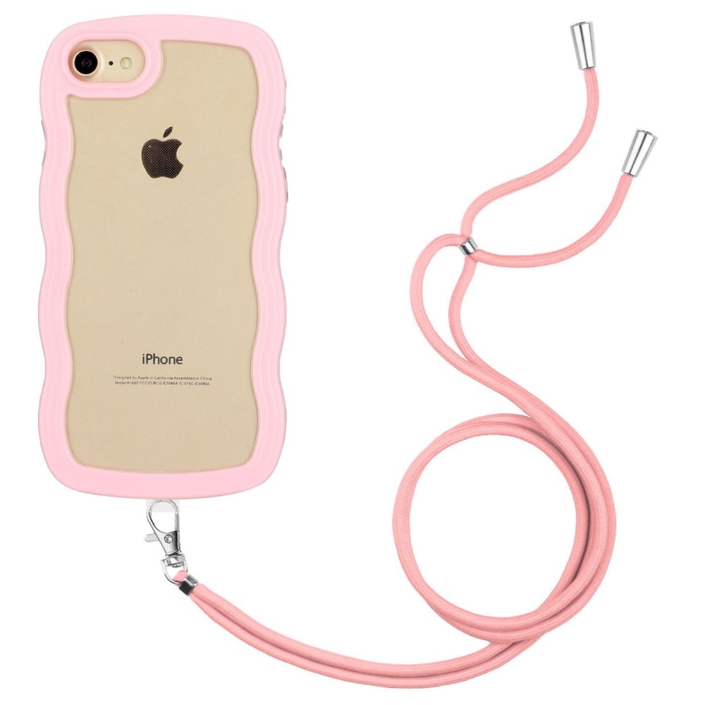 iPhone SE (2022) Wavy Edge Hoesje Halsband roze