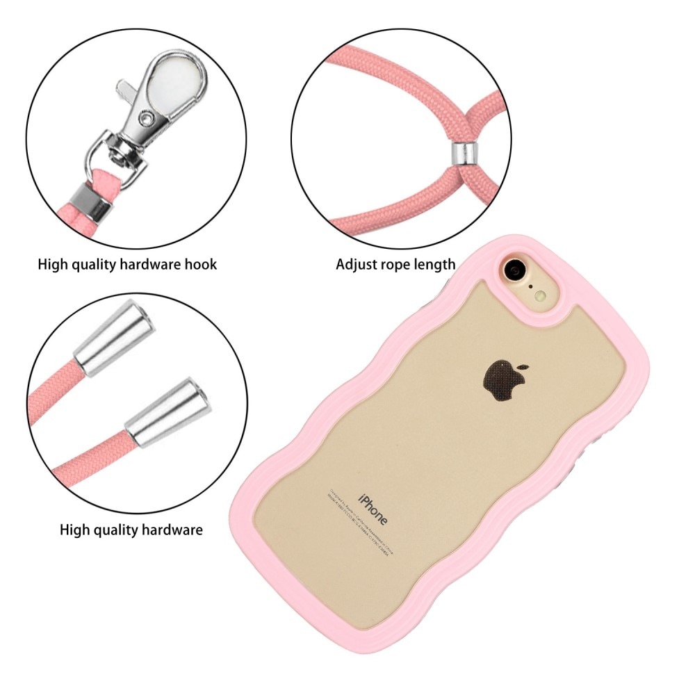 iPhone SE (2020) Wavy Edge Hoesje Halsband roze