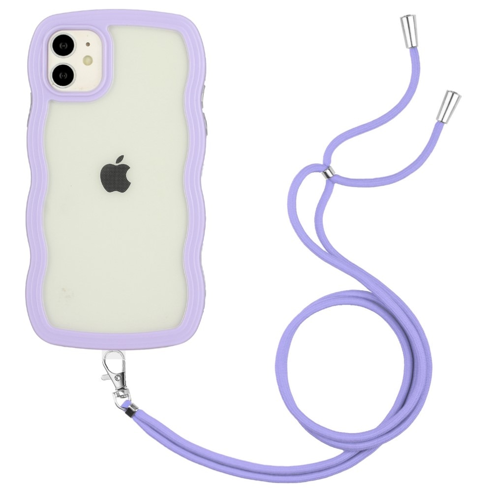 iPhone 11 Wavy Edge Hoesje Halsband Paars