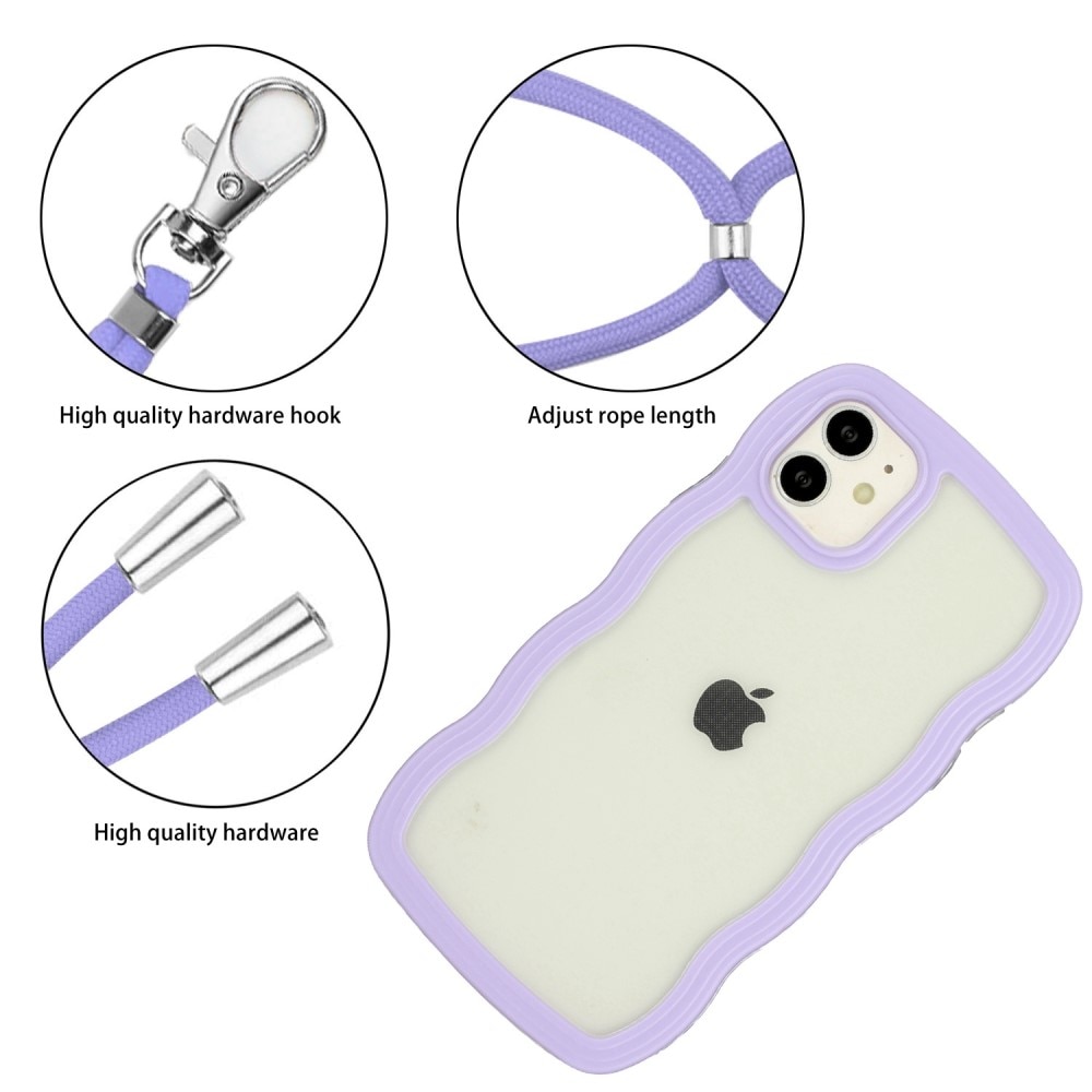 iPhone 11 Wavy Edge Hoesje Halsband Paars