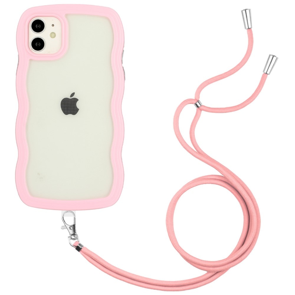 iPhone 11 Wavy Edge Hoesje Halsband roze