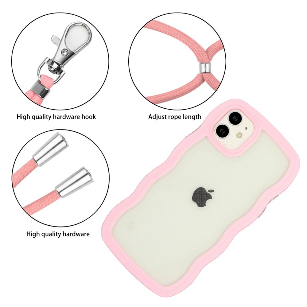 iPhone 11 Wavy Edge Hoesje Halsband roze