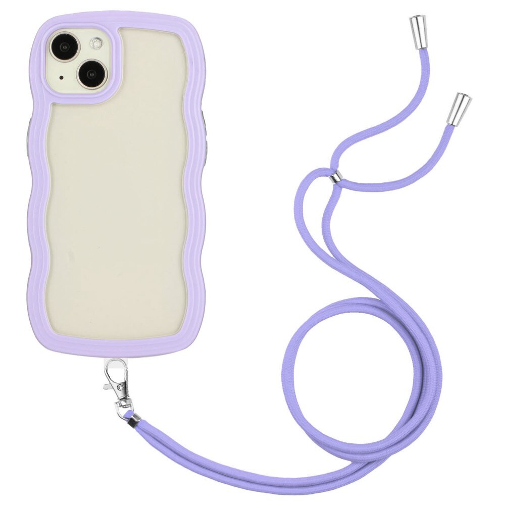 iPhone 13 Wavy Edge Hoesje Halsband Paars