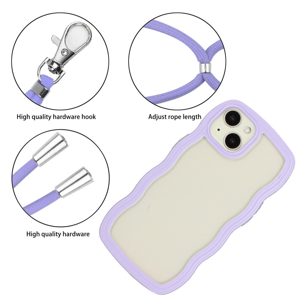 iPhone 13 Wavy Edge Hoesje Halsband Paars