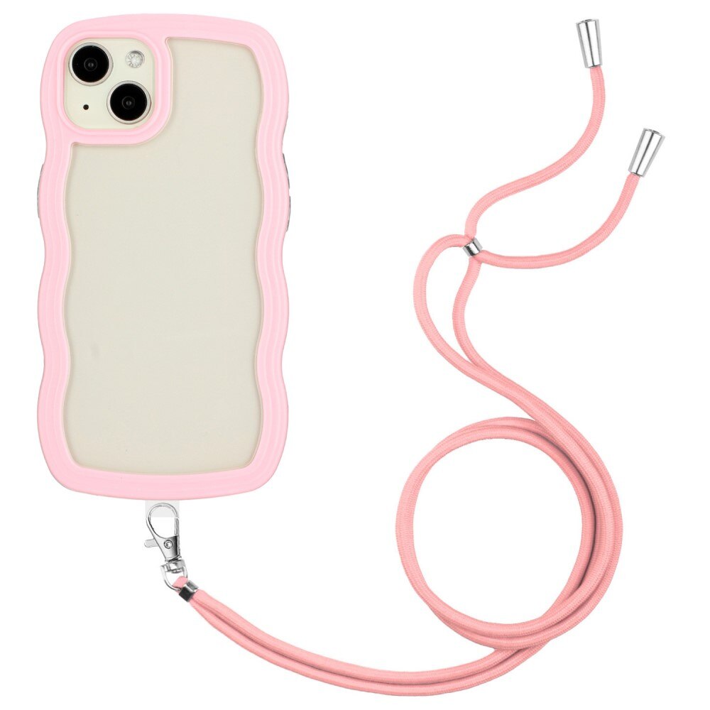 iPhone 13 Wavy Edge Hoesje Halsband roze