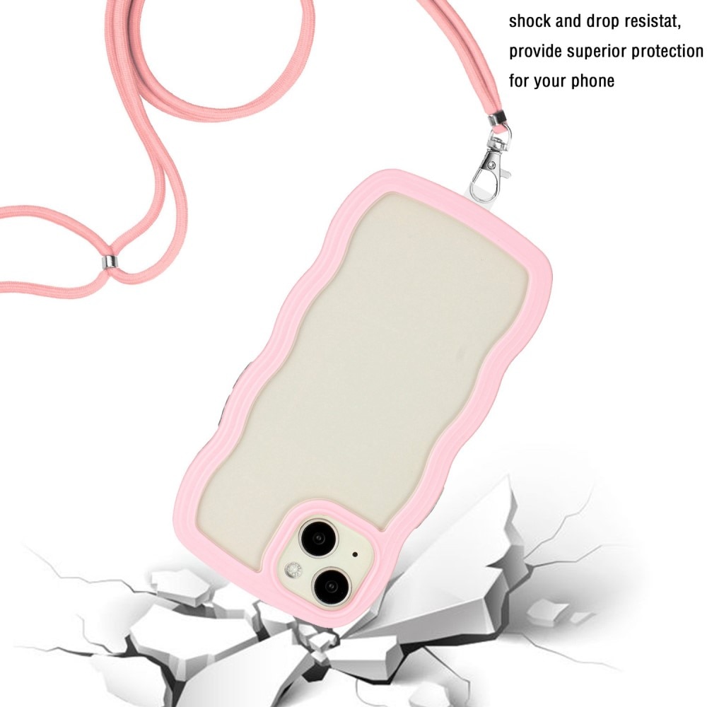 iPhone 13 Wavy Edge Hoesje Halsband roze