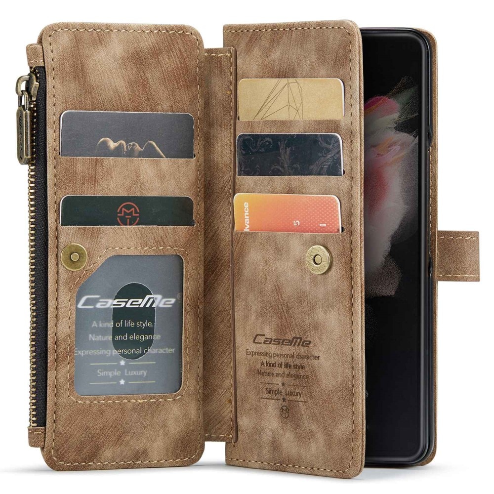 Bookcover hoesje Rits Samsung Galaxy Z Fold 4 Bruin