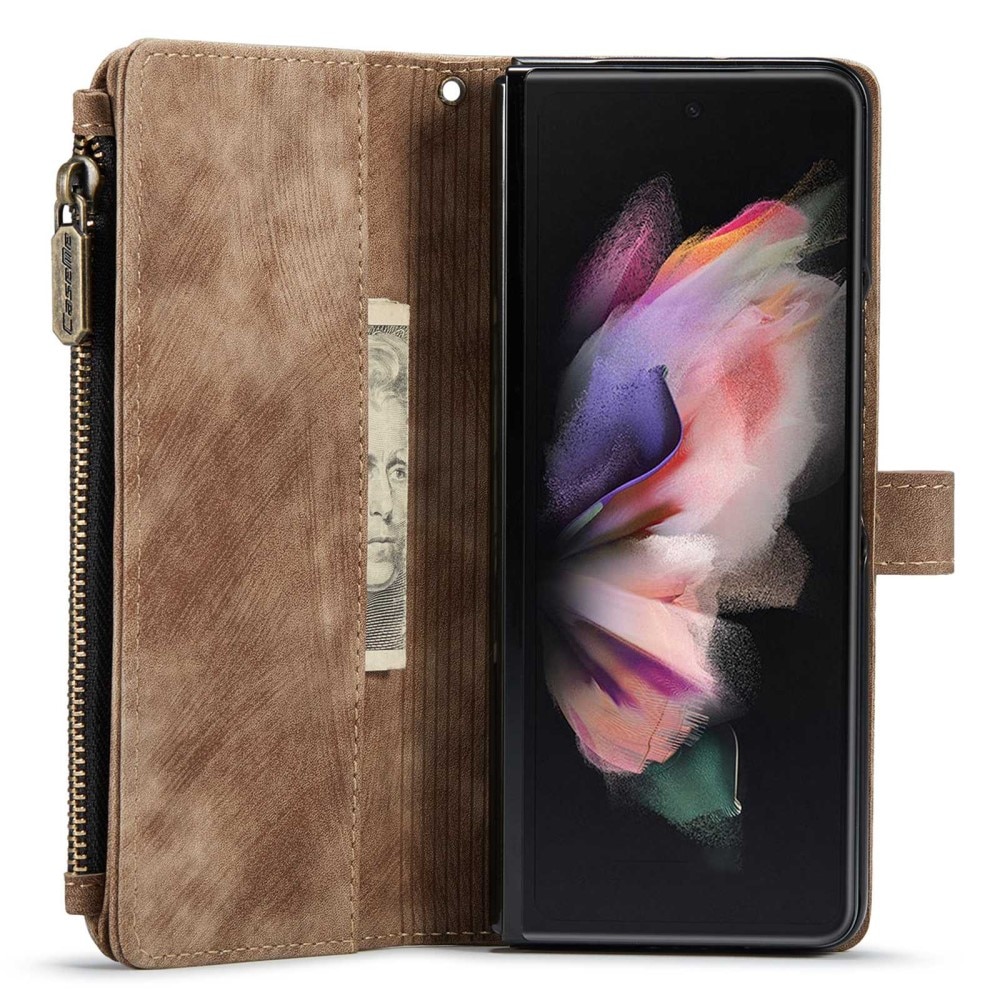 Bookcover hoesje Rits Samsung Galaxy Z Fold 4 Bruin