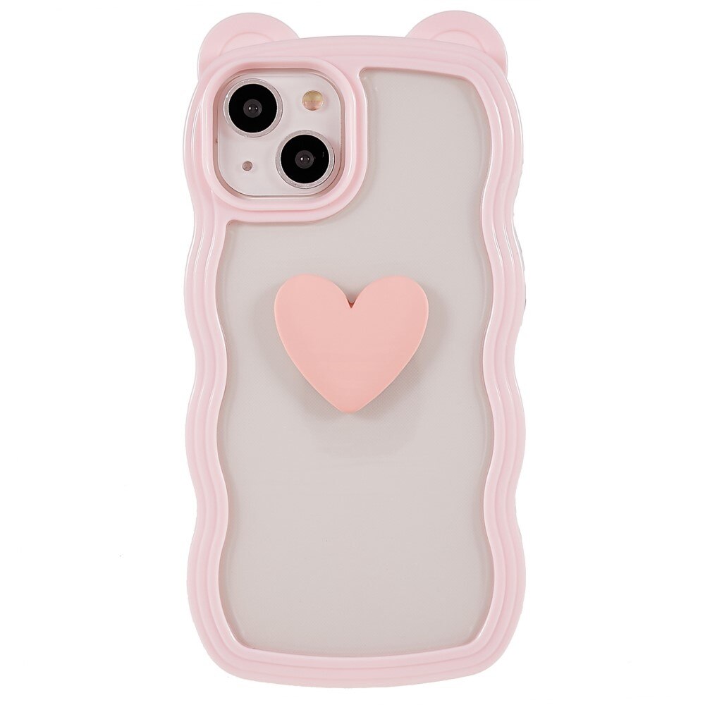 iPhone 13 Wavy Edge Heart Hoesje roze